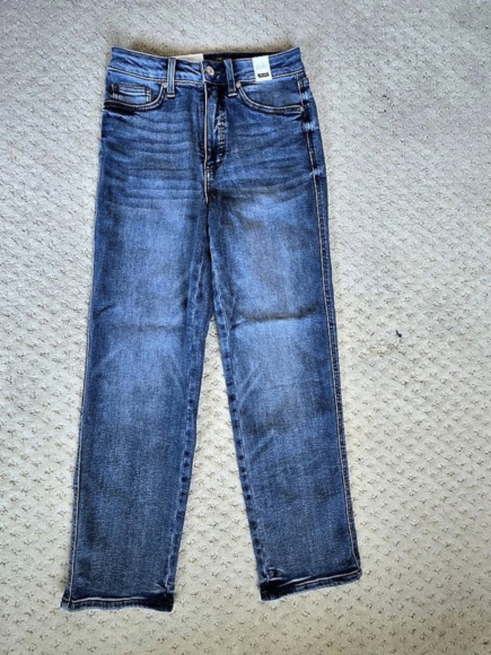 Judy Blue Peggy Ankle ST High Rise Straight Leg Jeans Blue Waist 27